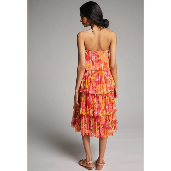 Anthropologie Ravenna Tiered Midi Dress NWT - SZ L - Picture 3 of 12